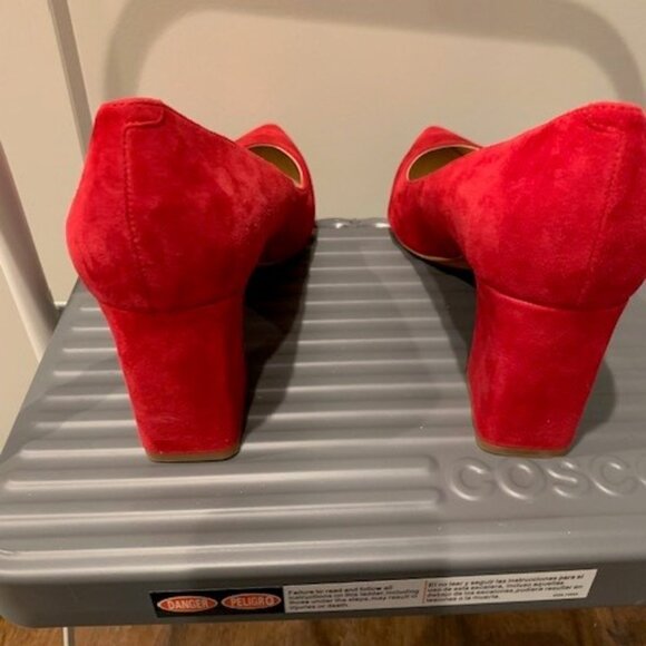 Marc Fisher Suede Heels in Red - Picture 3 of 5